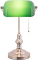 LumiLamp Bureaulamp Bankierslamp 27x17x41 cm Groen Metaal Glas Tafellamp