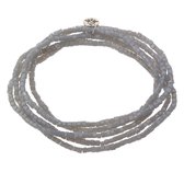 Melady Halsketting Dames 2mm*1m Grijs Glas Ketting Dames Kralenketting