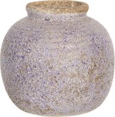 Clayre & Eef Vase 8 cm Violet Céramique Rond Pot de fleurs d'intérieur