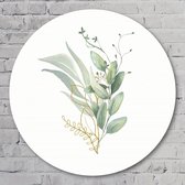 Subtile leaf - 100 cm Forex Muurcirkel - Bloemen en Planten - Wanddecoratie - Rond Schilderij - Wandcirkel