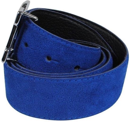 BELTINGER Italiaanse suède riem, 35 mm breed, heren, pakriem, broekriem, suède, zilveren gesp | marine 100cm