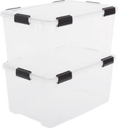 IRIS Airtight Box opbergbox - 50L - 2 stuks - Transparant/Zwart