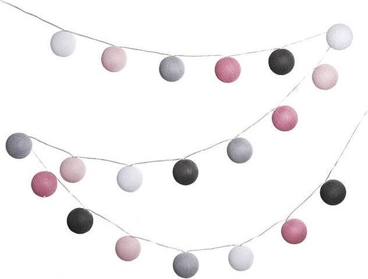 Cotton Ball Lights buiten feestverlichting roze 20 ballen Roza