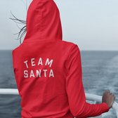 Kerst Hoodie Rood Team Santa Text Back - Maat 4XL - Kerstkleding voor dames & heren
