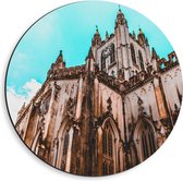 Dibond Wandcirkel - Kathedraal - 40x40cm Foto op Aluminium Wandcirkel (met ophangsysteem)