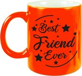 Best Friend Ever cadeau mok / beker - neon oranje - 330 ml - verjaardag / bedankje - mok voor vriend / vriendin