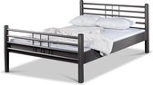 Bed Box Wonen - Lea metalen bed - Antraciet - 90x200