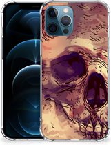 Anti Shock hybrid Case iPhone 12 | 12 Pro Telefoonhoesje  met doorzichtige rand Skullhead