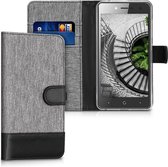 kwmobile telefoonhoesje voor ZTE Blade L7 - Hoesje met pasjeshouder in grijs / zwart - Case met portemonnee