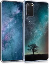 kwmobile telefoonhoesje voor Samsung Galaxy S20 - Hoesje voor smartphone in blauw / grijs / zwart - Sterrenstelsel en Boom design