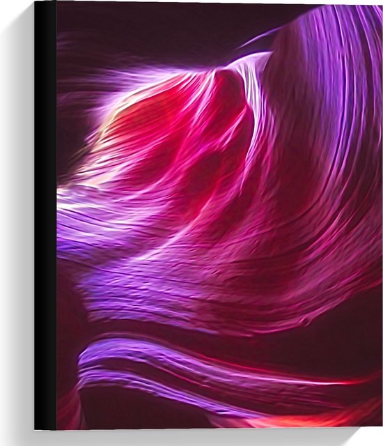 Canvas  - Roze met Paarse Wanden - 30x40cm Foto op Canvas Schilderij (Wanddecoratie op Canvas)