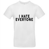 I hate everyone Heren t-shirt | ik haat iedereen | sarcasme | grappig | cadeau | wit