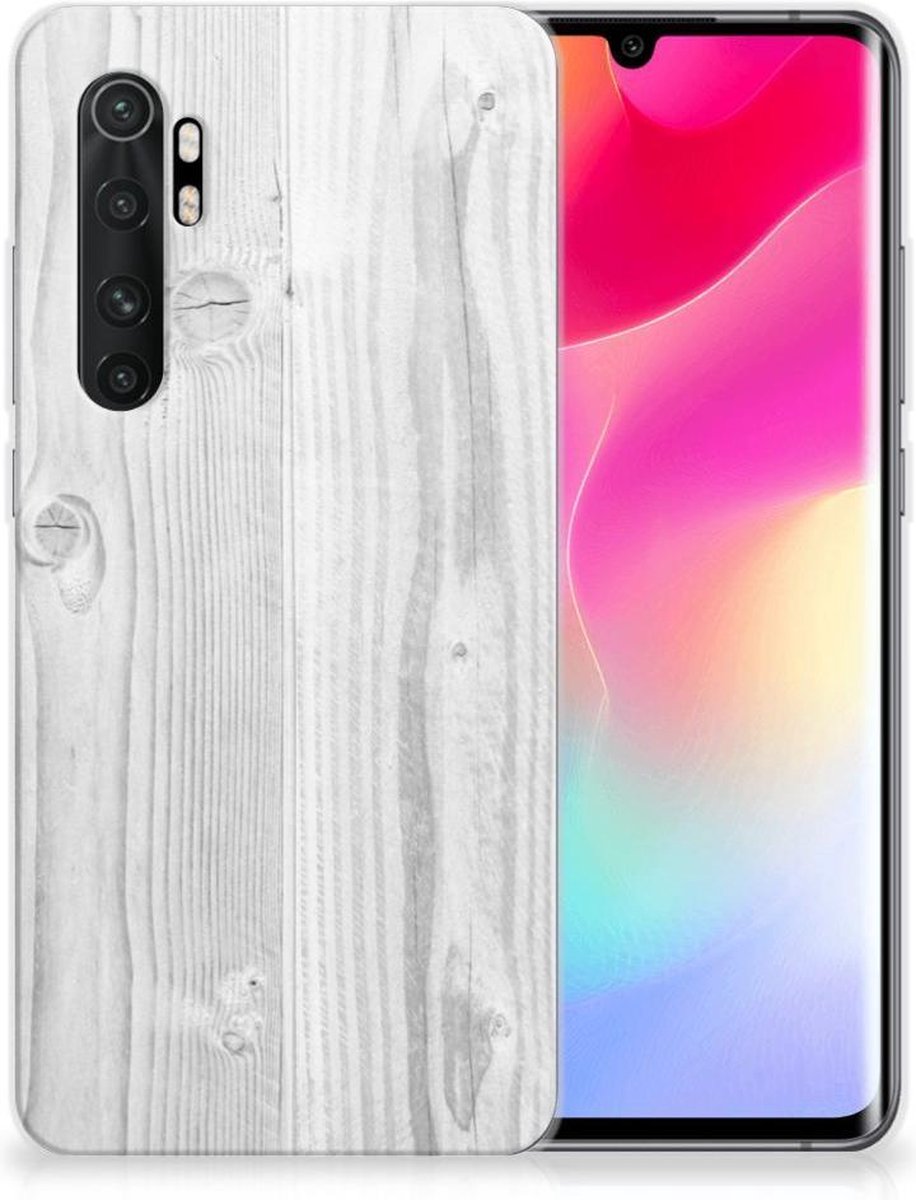 Xiaomi Mi Note 10 Lite Bumper Hoesje White Wood