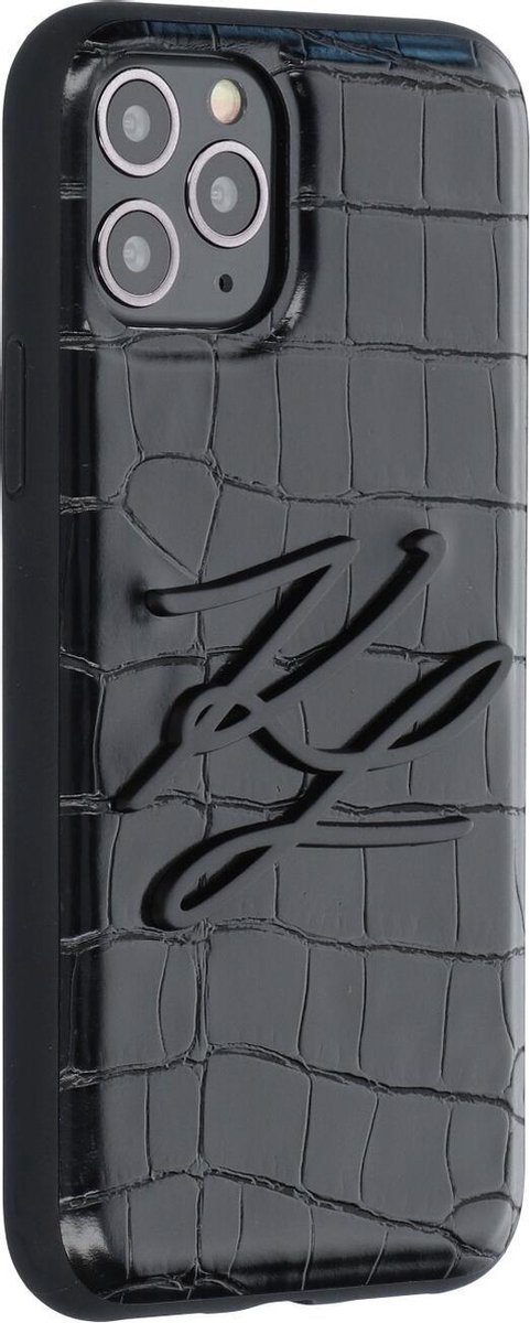 Zwart hoesje van Karl Lagerfeld - Backcover - iPhone 11 Pro - KLHCN58CRKBK