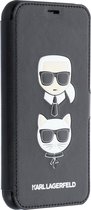 Karl Lagerfeld Zwart hoesje iPhone 11 Pro Max - Book Case - Pasjeshouder - KLFLBKSN65FKICKC