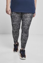 Urban Classics - AOP Legging - M - Zwart/Wit