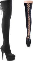 Pleaser Overknee Laarzen -40 Shoes- DELIGHT-3003 US 10 Zwart