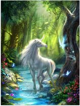 Poster – Getekende Unicorn in Fantasiebos - 30x40cm Foto op Posterpapier