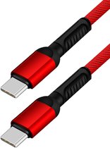 USB-C naar USB-C Oplaad en Data Kabel Rood - Type-C naar Type-C kabel - C naar C - USB-C Telefoon Oplaadkabel en Datakabel