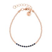 Mint15 Armband 'Little Faceted Beads - Navy Blue' - Roségoud
