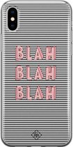 iPhone XS Max hoesje siliconen - Blah blah blah | Apple iPhone Xs Max case | TPU backcover transparant