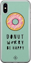 iPhone XS Max hoesje siliconen - Donut worry | Apple iPhone Xs Max case | TPU backcover transparant