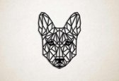 Line Art - Basenji - M - 81x60cm - Zwart - muurdecoratie - Line Art