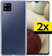 Samsung A12 Hoesje Back Cover Siliconen Hoes Transparant - 2 Stuks
