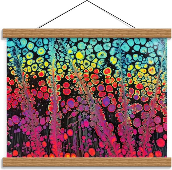 Schoolplaat – Gekleurde  Stippen Kunstwerk - 40x30cm Foto op Textielposter (Wanddecoratie op Schoolplaat)