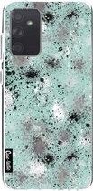 Casetastic Samsung Galaxy A72 (2021) 5G / Galaxy A72 (2021) 4G Hoesje - Softcover Hoesje met Design - Paint Splatter Aqua Print