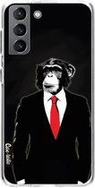 Casetastic Samsung Galaxy S21 4G/5G Hoesje - Softcover Hoesje met Design - Domesticated Monkey Print
