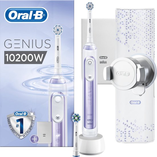 Oral-B Genius 10200W Orchid Purple Elektrische Tandenborstel Paars/Wit