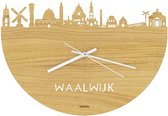 Skyline Klok Waalwijk Eikenhout - Ø 40 cm - Woondecoratie - Wand decoratie woonkamer - WoodWideCities