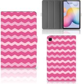 Foto Hoesje Samsung Galaxy Tab S6 Lite | Tab S6 Lite 2022 Hoes met Standaard Waves Pink