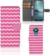 Hoesje ontwerpen Nokia 3.4 GSM Hoesje ontwerpen Waves Pink