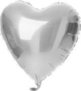 Folat - Folieballon hart zilver (45cm)