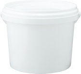 Lege Plastic Emmer Wit met Deksel  – 1 liter