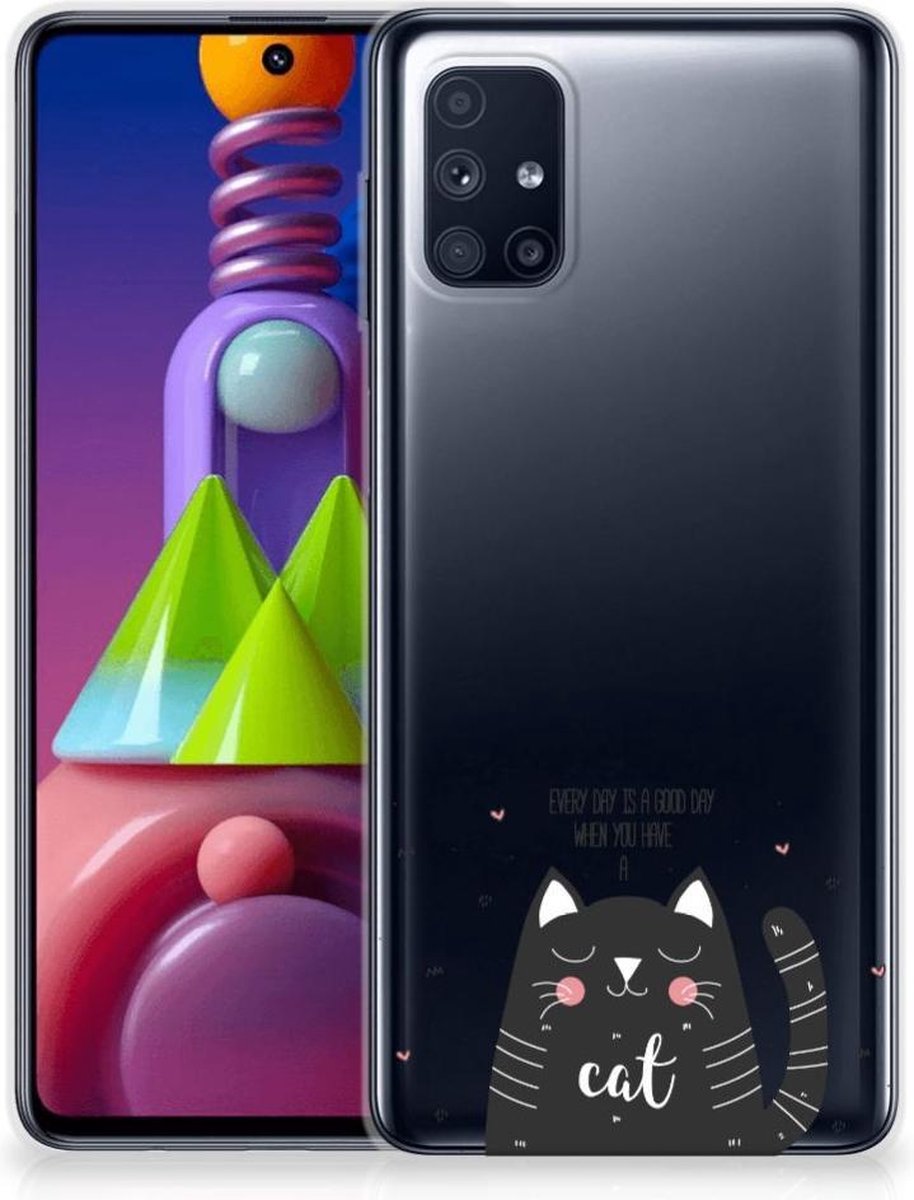 Samsung Galaxy M51 Telefoonhoesje met Naam Cat Good Day