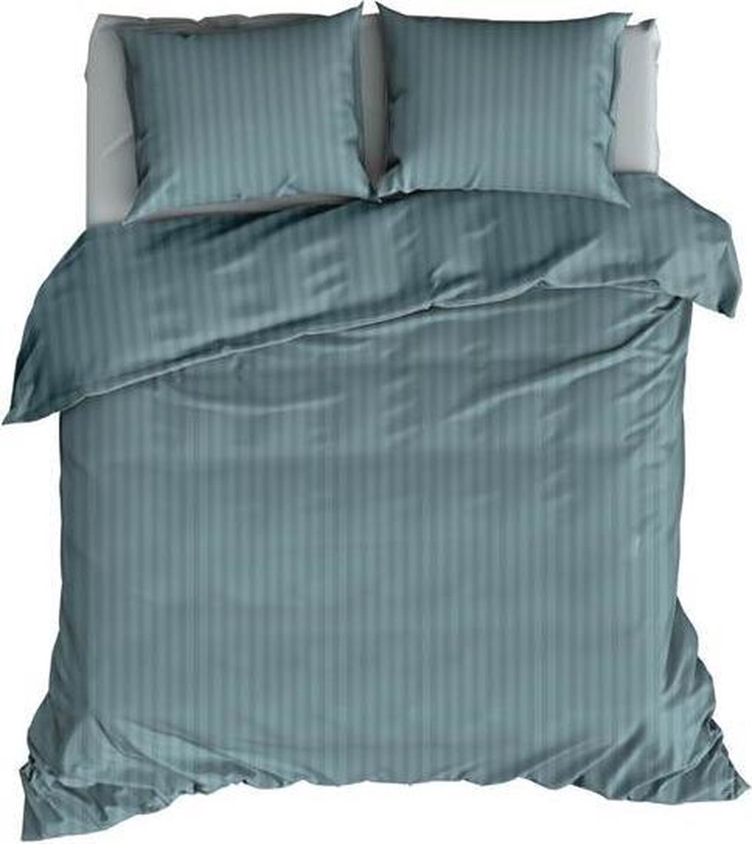 Satin d'Or Satijnstreep - Dekbedovertrek - Lits-jumeaux - 240x200/220 cm - Smoke Blue