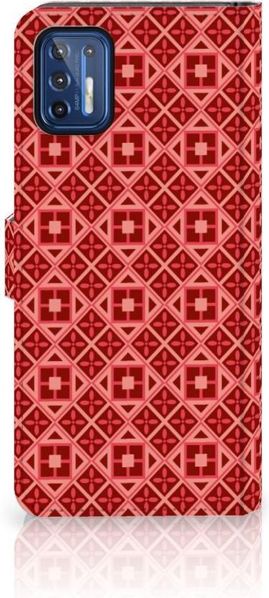 Motorola Moto G9 Plus Telefoon Hoesje Batik Rood