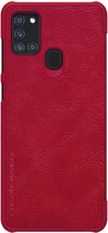 Samsung Galaxy A21s Hoesje - Qin Leather Case - Flip Cover- Rood