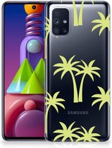 Silicone Case Geschikt voor Samsung Galaxy M51 Telefoonhoesje met Naam Palmtrees
