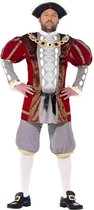 Smiffy's - Koning Prins & Adel Kostuum - Engelse Koning Henry Vii Luxe - Man - Rood - XL - Carnavalskleding - Verkleedkleding