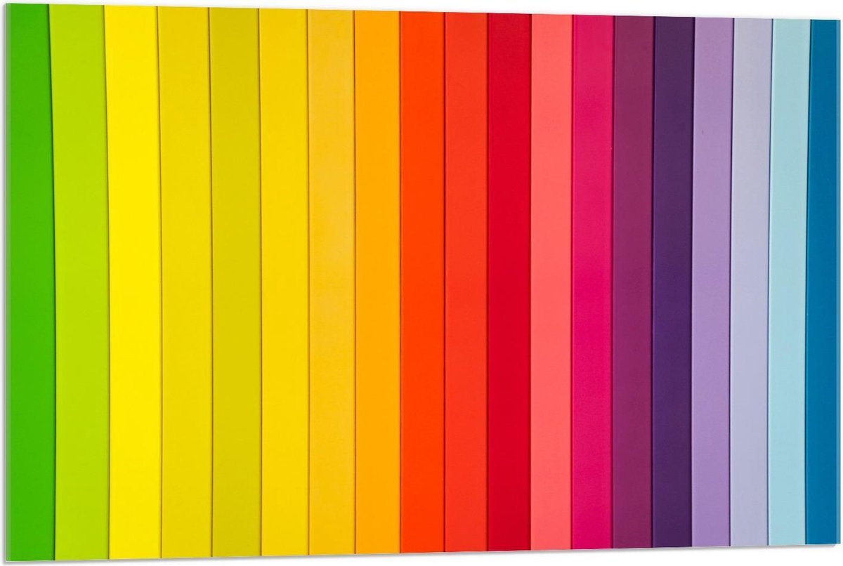 Plexiglas - Regenboogstrepen - 90x60cm Foto op Plexiglas (Met Ophangsysteem)