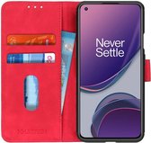 OnePlus 8T Hoesje Retro Wallet Book Case Rood