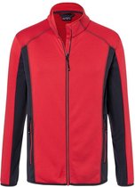 James and Nicholson Herenstructuur Fleece Jasje (Rood/koolstof)