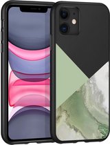 iMoshion Design voor de iPhone 11 hoesje - Marmer - Groen / Zwart