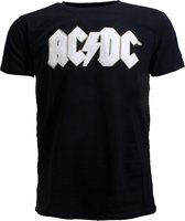 AC/DC Geborduurd Logo Patch Band T-Shirt Zwart - Officiële Merchandise