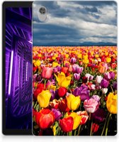 Tablet Hoes Lenovo Tab M10 HD (2de generatie) Fotohoesje Super als Moederdag Cadeau Tulpen met transparant zijkanten