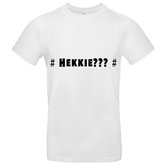 Hekkie Heren t-shirt | meme | hashtag | grappig | cadeau | Wit